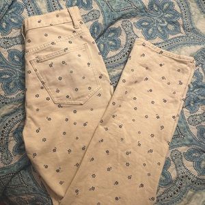 Madewell 90’s Straight Jean Daisy Drizzle, Cream Colored Jeans Size 27 Size 4